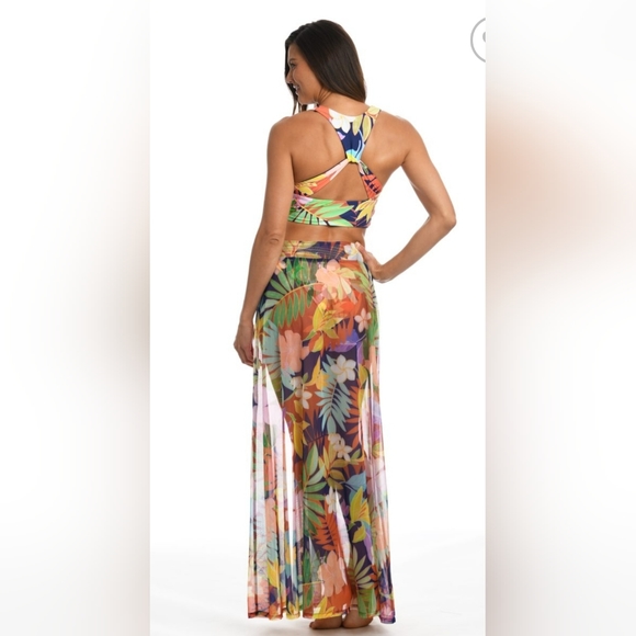 NWT Cover- up sheer multi floral tropical size xl - Picture 5 of 17